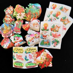 Lot #3 Vintage gummed Christmas Stickers